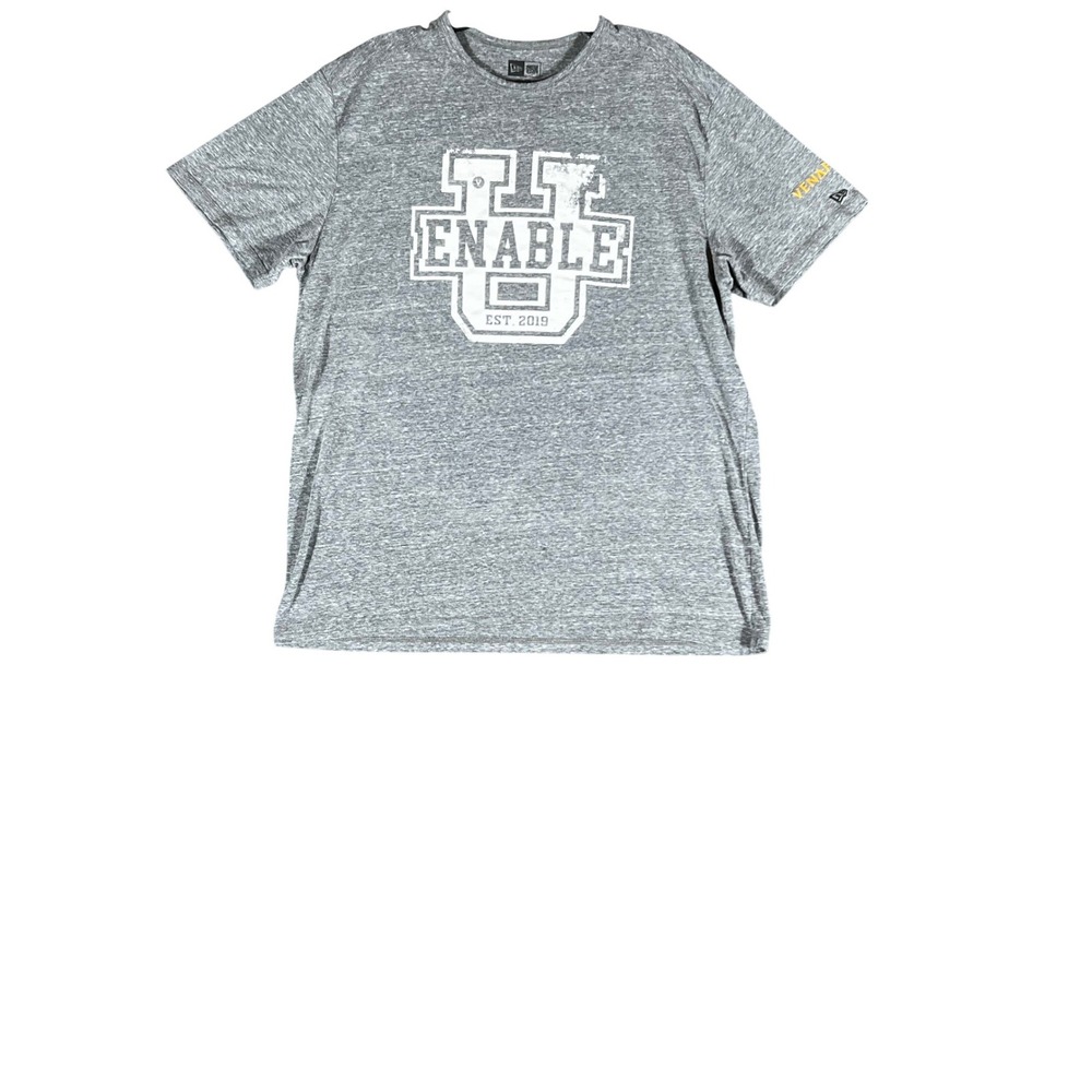 New Era Enable U Est 2019 Graphic T-Shirt Mens 2XL Heather‎ Grey Tri-Blend Tee